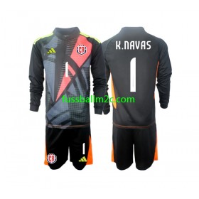 Fußballtrikots Costa Rica Keylor Navas 1 Torwart Kinder Ausweich Trikotsatz 2024 Langarm